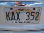 Hawajska rejestracja samochodowa